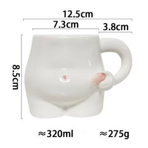 L Funny Fat Big Belly Mug Cute Tasse en céramique Tasses à café thé lait originales faites à la main avec poignée - Product Image 5