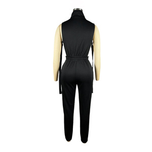 Personnalisé solide longues barboteuses femmes Sexy été body coton <span class=keywords><strong>lin</strong></span> lâche découpé combinaison pour les femmes <span class=keywords><strong>combishort</strong></span> femmes - Product Image 5