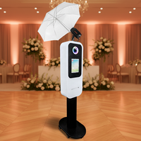 Photobooth portable professionnel moderne pour fêtes et mariages, avec imprimante intégrée, compatible iPad et appareil photo reflex numérique