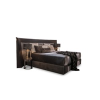 Lit King-size de style italien, luxe léger, pour chambres modèles, hôtels design, réceptions, chambres parentales, villas de loisirs, multifonctionnel