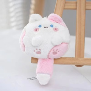 12cm Squeaky Cat Plush Keychain Long-Tailed Cartoon Kitten Pendant Soft Stuffed Animal <b>Keyring</b> for Bags & Keys <b>Cute</b> Gift - Product Image 2