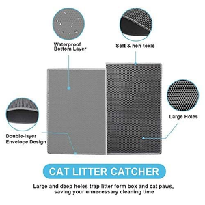 Double Layer <b>Cat</b> Litter Mat, Washable Anti-Splashing <b>Cat</b> Litter Trapping Mat, Non-slip Scatter Control <b>Cat</b> Litter <b>Box</b> Mat - Product Image 4