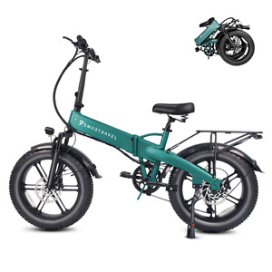 Vélo électrique pliable à pneus larges de 20 pouces, 7 vitesses, moteur sans balais, batterie au lithium 48V 15Ah, couple élevé, portable, pour adultes, tout-terrain, neige, plage - Product Image 1