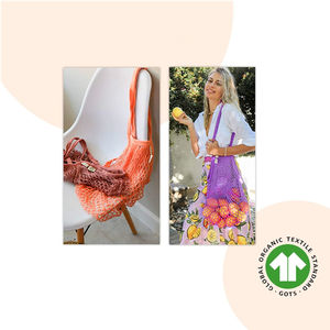 Sac fourre-tout en coton biologique écologique avec logo personnalisé sac en filet pliable pour les courses de fruits et légumes utilisation de cadeaux alimentaires - Product Image 3