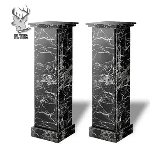 Wholesale Price Home Building Customized Size Roman Marble Stone Square Columns Pillars For Sale