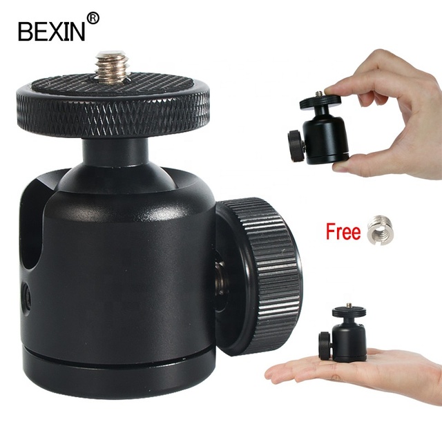 BEXIN Photographic Equipment 1/4-3/8 Convert Screw Phone Holder Camera Tripod Mini Lightweight Ball Head Mount for Flash gopro