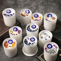 Bougies Velas personnalisées en cristal de soja bleu mauvais œil turc pot de bougies aromatiques vanille lavande