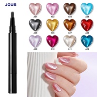 JOUS – Stylo de vernis à ongles gel 3-en-1 en une seule étape, 3 ml, sans base ni top coat, séchage rapide, gel soak-off pour salon et DIY