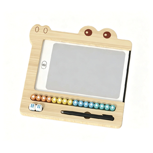 Jouet éducatif pour enfants <span class=keywords><strong>en</strong></span> bois, <span class=keywords><strong>crocodile</strong></span> 2-<span class=keywords><strong>en</strong></span>-1 avec écran LCD, tablette d'écriture et de <span class=keywords><strong>dessin</strong></span>, et jeu d'échecs volant - Product Image 4