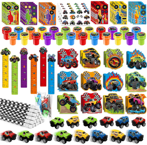Crayons, mini-carnets, règles, tampons, autocollants, jouets, cadeaux, <span class=keywords><strong>pinatas</strong></span>, sacs <span class=keywords><strong>de</strong></span> friandises et articles <span class=keywords><strong>de</strong></span> fête sur le thème des Monster Truck <span class=keywords><strong>de</strong></span> course pour anniversaire - Product Image 1