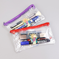 Sac à fermeture éclair en PVC transparent de petite taille personnalisé pour la présentation de boucles d'oreilles, de colliers, de bijoux, d'articles de papeterie, emballage de stylos, pochette à fermeture éclair