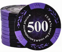 Jetons de poker en céramique de haute qualité Tina 39 mm, qualité casino, jetons personnalisés EPT WPT Texas Hold'em, plaque et jetons EPT, ensemble de poker