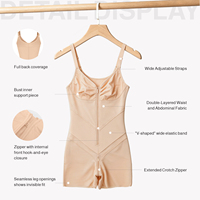 Waistdear OEM Body sculptant grande taille avec contrôle du ventre, silhouette lisse, soutien de la poitrine et fermeture éclair à l'entrejambe, personnalisable