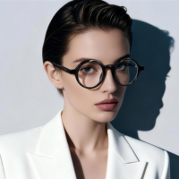Vente en gros de lunettes de soleil rétro rondes TR CP anti-lumière bleue pour femmes et hommes, plusieurs couleurs, lunettes optiques tendance
