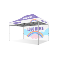 Tente pliante pop-up 3x4,5m imperméable et robuste avec logo imprimé, colorée, pour événements commerciaux et salons professionnels, avec sacs de transport