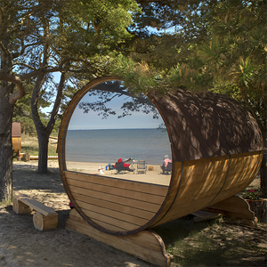 Cedro rojo del oeste de Canadá para 6 personas, jardín de madera al aire libre, barril de vapor, préstamo de Sauna, horno de calefacción eléctrica - Product Image 4
