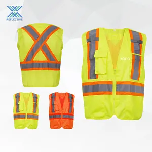 LX High Quality Reflective Protective Outside High Visibility Highlight With Black Wrap Cord Safety Vest