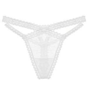 Strings sexy européens et américains, culottes sexy taille basse, t-shirts séduisants à bretelles croisées en dentelle découpée pour femmes - Product Image 2