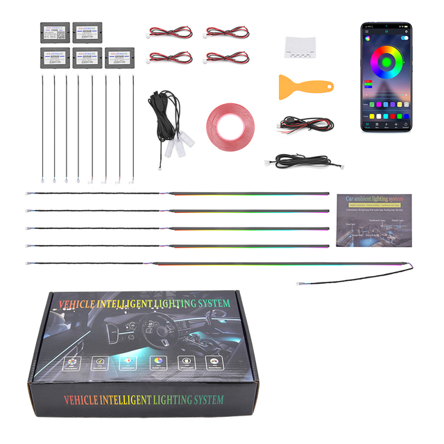 No.1 Selling Car Ambient Light Kit 18 in 1/10 in 1/6 in 1 Interior Led Car Lights Symphony Led Strip Light RGB for 98% Car