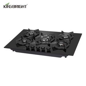 Estufa de Gas Italiana Kingbright Serie Parabólica de 86 cm con Cubierta de Vidrio Blanco, 3 Quemadores, Integrada - Product Image 1