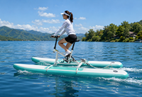 Vélo aquatique gonflable portable avec pédalier, planche à pagaie en PVC durable pour les vacances en plein air et les sports nautiques