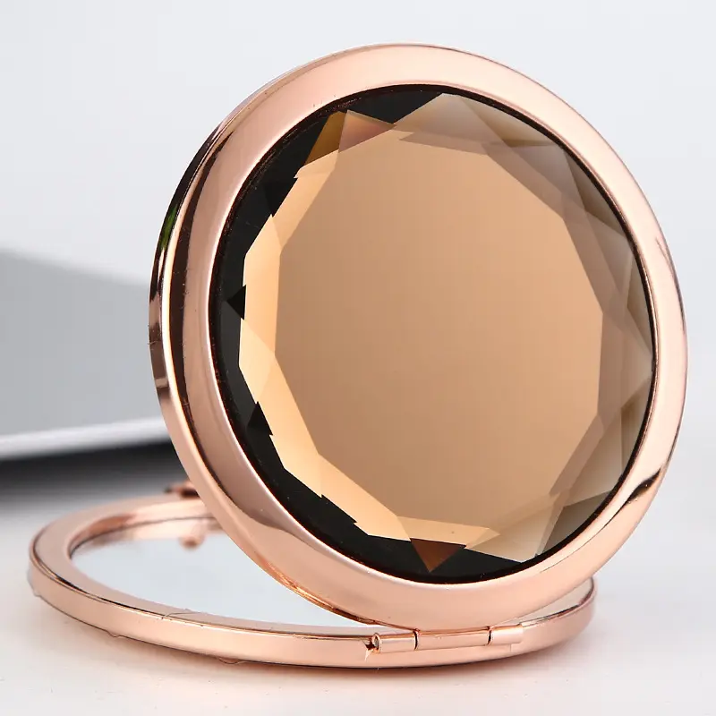 Nuovo arrivo pulsante argento/oro rosa/specchio tascabile a sublimazione a specchio compatto color oro