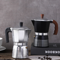 Cafetière Moka italienne à valve unique, en aluminium, pour 3/6 tasses, portable, ustensile de café
