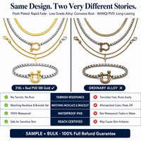Bijoux WANQI sans ternissement, en acier inoxydable, étanches, plaqués or 18 carats, chaînes, colliers, bracelets, ensembles de bijoux tendance
