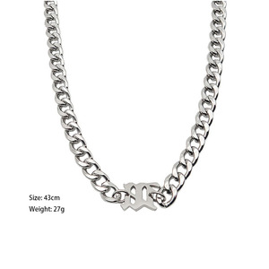 Collier cubain tendance hip-hop européen et américain pour homme Seven Brothers, en acier inoxydable titane, chaîne épaisse pour clavicule, cadeau - Product Image 6
