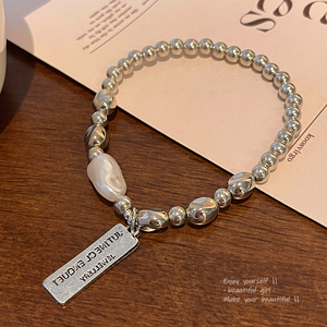 Hàn Quốc bùng nổ loại Vòng đeo tay ngọc trai ánh sáng sang trọng nhỏ cao cấp cảm giác bất thường bị hỏng bạc một vài chuỗi hạt tay trang sức - Product Image 5