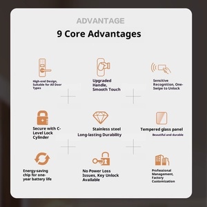 Bán Buôn Hợp Kim Nhôm Đám Mây Thẻ Wifi Tuya Vân Tay Thông Minh Điện Phía Trước Cửa Núm Khóa Cho Khách Sạn Thẻ Chìa Khóa Thạc Sĩ Chuyển Đổi - Product Image 6