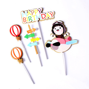 Set Decorazione Torta Aereo, Topper Torta Compleanno Pilota Caccia - Product Image 4