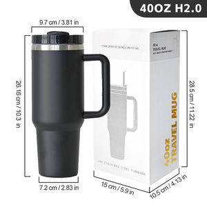 SilverJet Stainless Steel Tumbler 40 Oz Double Wall Vacuum Insulated With Handle For Travel <b>Coffee</b> Tea Water - Product Image 4