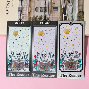 Marcapáginas de Acero Inoxidable con Diseños Coloridos, <span class=keywords><strong>Tarot</strong></span>, Calaveras, Regalo para el Día del Maestro y Regreso a Clases - Product Image 2