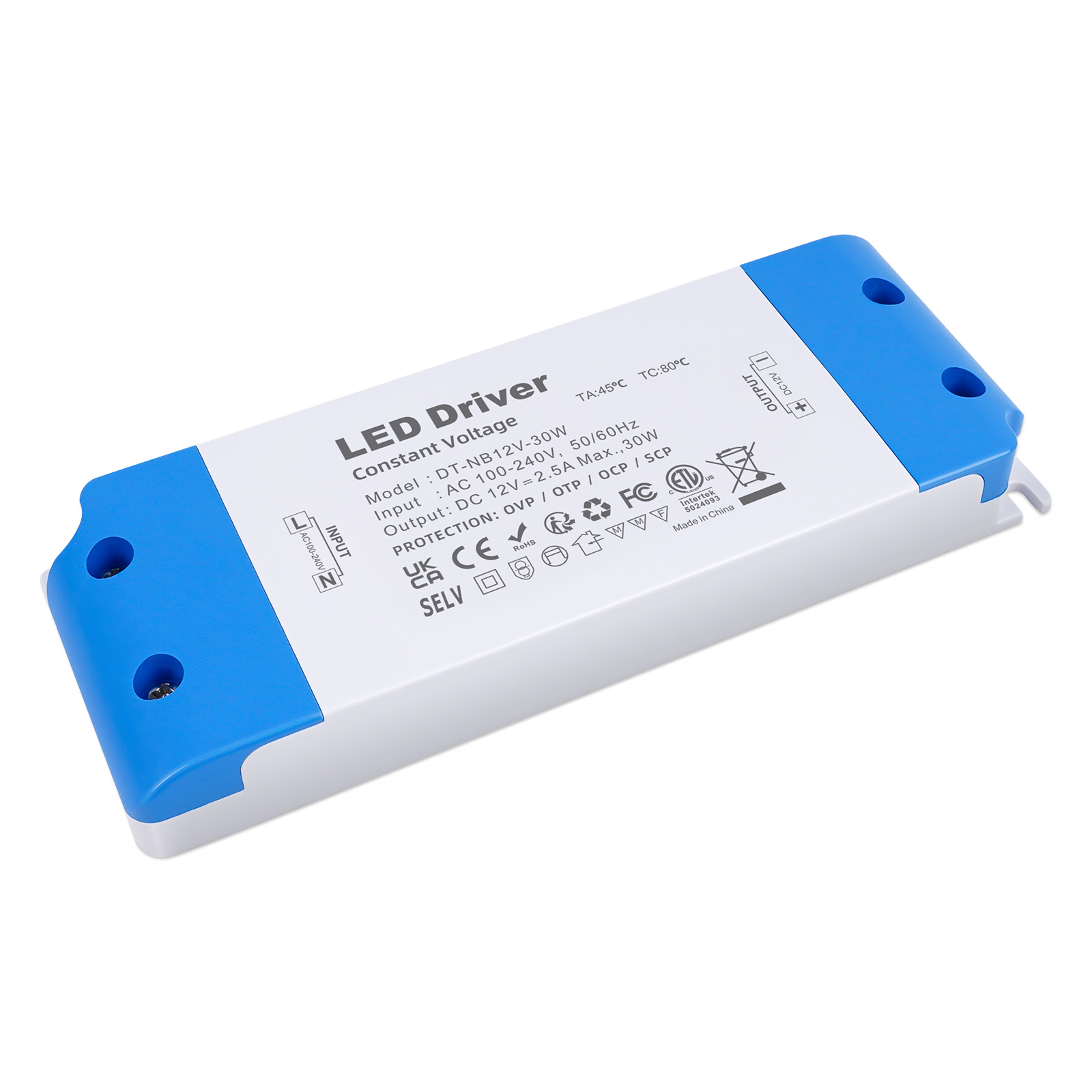 100-240V 입력 고전압 led 스트립 드라이버 30W led 드라이버 24v dc 2.5A 출력 전원 공급 장치 LED 스트립 용