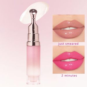Wholesale OEM Hydrating Lip Plumper Oil with Cooling Metal Applicator Fruit Flavor <b>Magic</b> Lip Oil Vegan Lip Makeup Tinted Gloss - Product Image 3