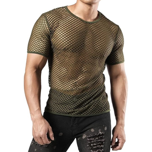 Camiseta de Verano Transparente de Malla con Cuello Redondo y Manga Corta Ligera Personalizada para Hombre - Product Image 6