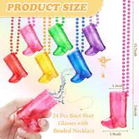 Verre à shot en plastique sans BPA avec logo personnalisé, en forme de mini botte de cowboy, avec collier, 30 ml (1 oz), pour enterrement de vie de jeune fille