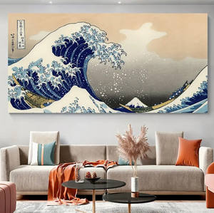 Quadri Personalizzabili da Parete, Dipinti Decorativi Ispirati al Mare <span class=keywords><strong>Giapponese</strong></span> per Camera da Letto, Grandi Dipinti Paesaggistici in Cristallo e Porcellana - Product Image 5