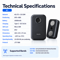 Traceur GPS 4G direct usine 10000mAh magnétique étanche WiFi avec application Android, localisateur de véhicule, intégration API, température et humidité