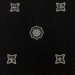 Tela de Terciopelo Negro A068 con Bordado de Cuentas en Forma de Estrella Geométrica Cian Pálido para Vestidos y <span class=keywords><strong>Abrigos</strong></span> Formales de Otoño e Invierno - Product Image 2