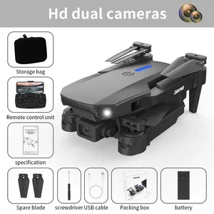 Dron para Principiantes <span class=keywords><strong>E88</strong></span>/E99 PRO con Cámara Dual 4K HD, Material Plástico, Giro 3D, Transmisión de 100m, Control Remoto, Juguete de Regalo - Product Image 2
