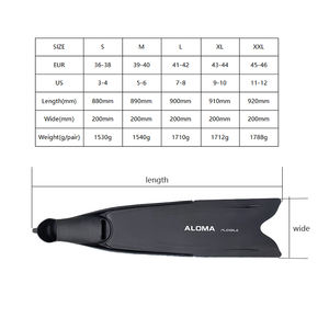 Palmes de plongée longues Aloma personnalisées avec poche pour les pieds pour la plongée sous-marine, la pêche sous-marine, la plongée en apnée, équipement de plongée - Product Image 6