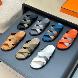 Мужские летние тапочки из натуральной кожи с открытым носком - Product Image 2