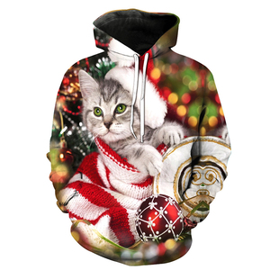 Venta caliente Animal de los hombres de impresión de poliéster Anime sudaderas con capucha suéter Navidad Sudadera con capucha - Product Image 2