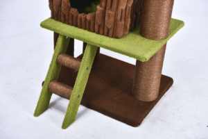 OEM yeşil ekstra büyük kedi ağacı Xxl doku kadife çok seviyeli kedi tırmanma kulesi Condos kalın Sisal tırmalama mesajları - Product Image 6