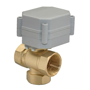 Vanne à boisseau sphérique motorisée électrique COVNA OEM en bronze à 3 voies, haute température (90 degrés), mini, à bride, avec joint en PTFE pour acides - Product Image 1