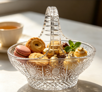 Panier de fruits en cristal taillé à la main avec 24% de PbO, panier cadeau de luxe pour centre de table de mariage, décoration de banquet à domicile
