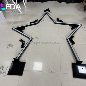 LEDA Modern Simple Iron Frame White <b>Light</b> <b>Star</b> Tunnel Backdrop Pentagram LED Arch Stand for Wedding Party Decor - Product Image 6