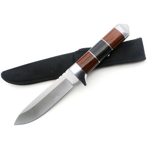 Cuchillo de bolsillo de acero inoxidable para supervivencia al aire libre, mango de madera coloreado para acampar - Product Image 3